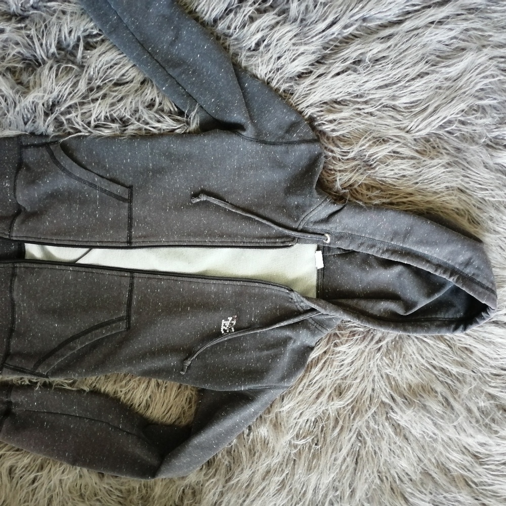 Zip up gray hoodie
